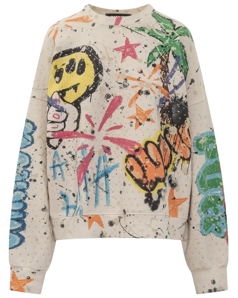 BARROW Sweatshirt mit Graffiti-Motiv - Nude Nude