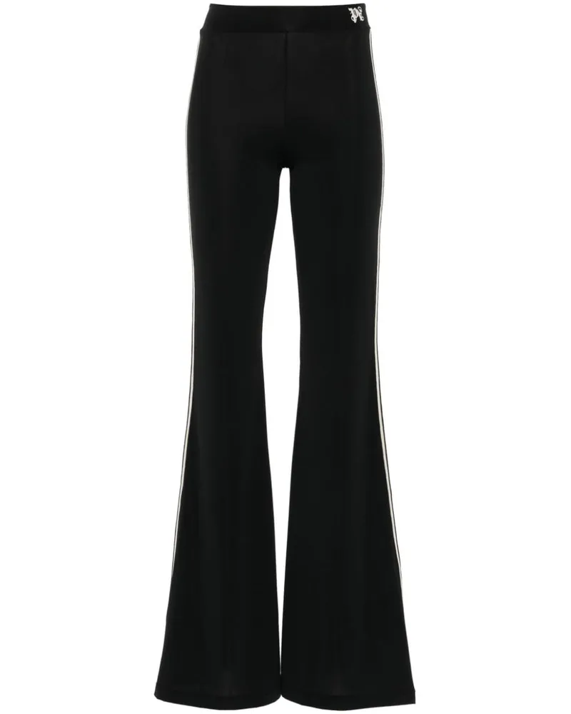 Palm Angels Ausgestellte Hose mit Monogramm-Stickerei - Schwarz Schwarz