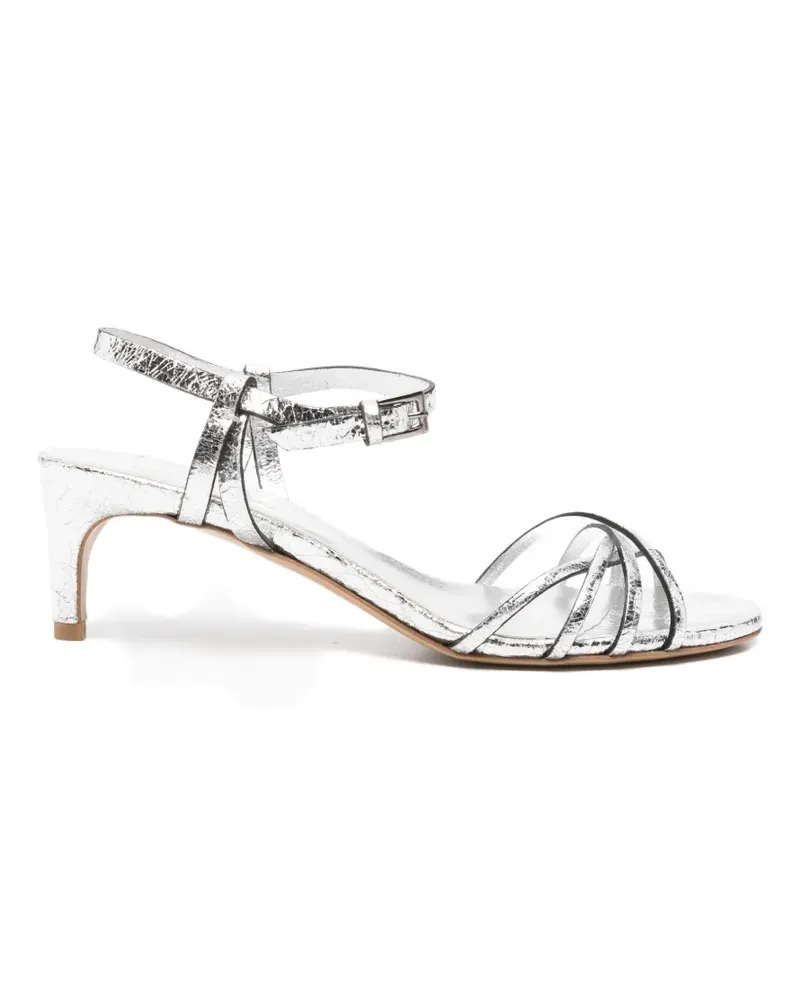 Roberto del Carlo Iride crackled-effect strappy sandals - Silber Silber