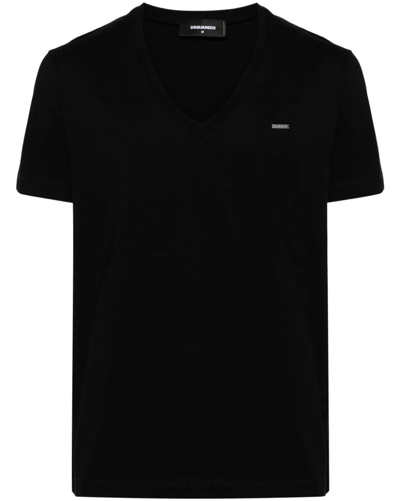 Dsquared2 T-Shirt mit Logo-Schild - Schwarz Schwarz
