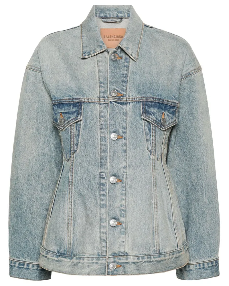 Balenciaga Hourglass Jeansjacke - Blau Blau