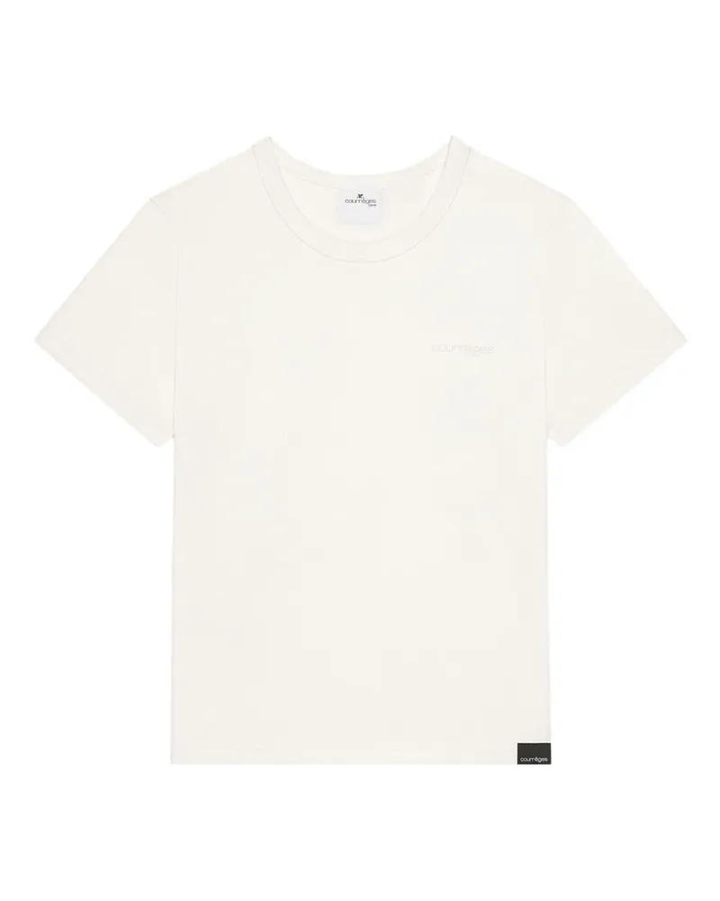 Courrèges T-Shirt mit Logo - Weiß Weiß