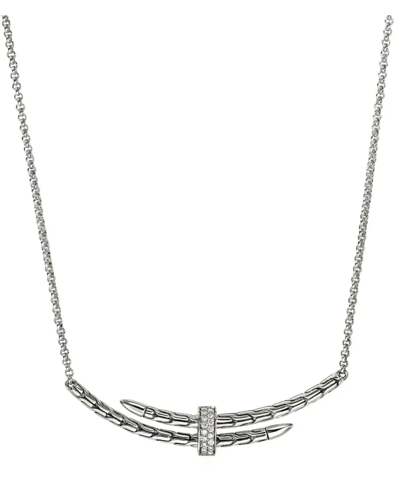 John Hardy sterling silver diamond necklace - Silber Silber