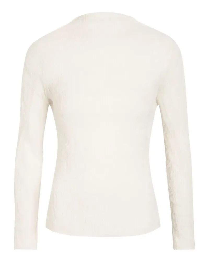 Issey Miyake pleated long-sleeve top - Weiß Weiß