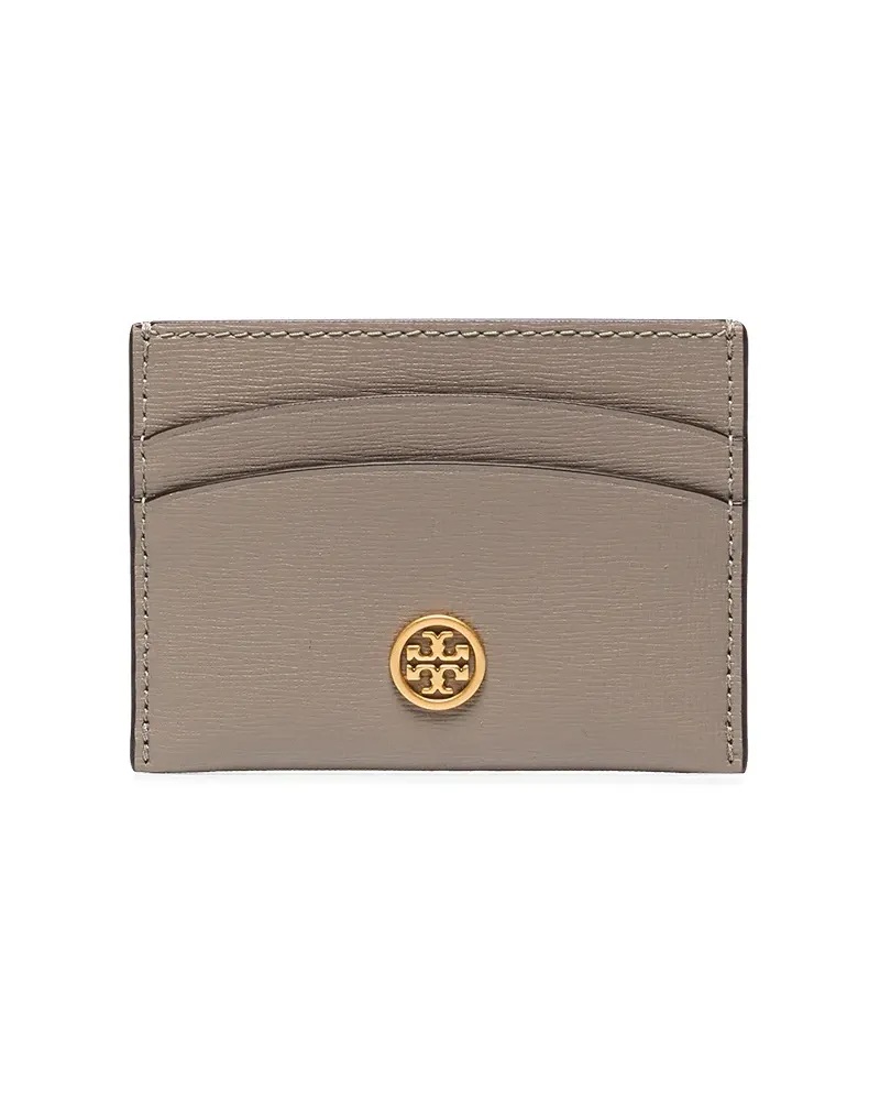 Tory Burch Robinson Kartenetui mit Logo-Schild - Grau Grau
