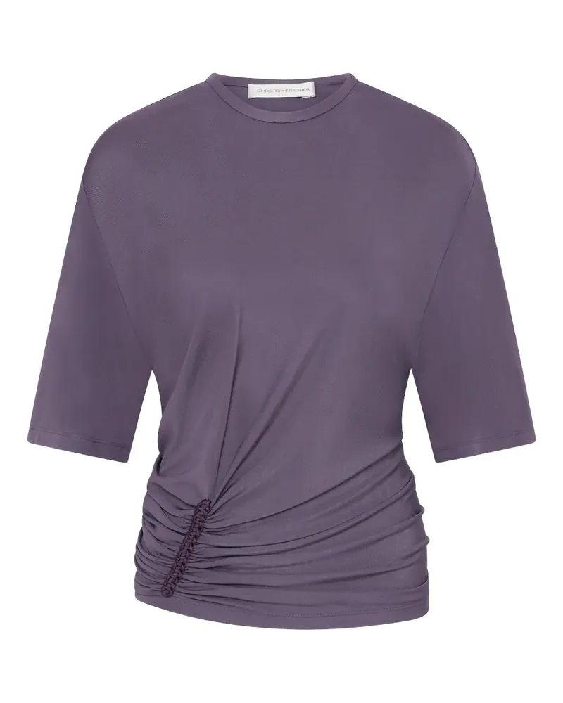 Christopher Esber Gerafftes Shibari Jersey-T-Shirt - Violett Violett