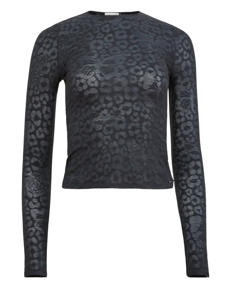 Fleur Du Mal T-Shirt mit Blumen-Print - Schwarz Schwarz