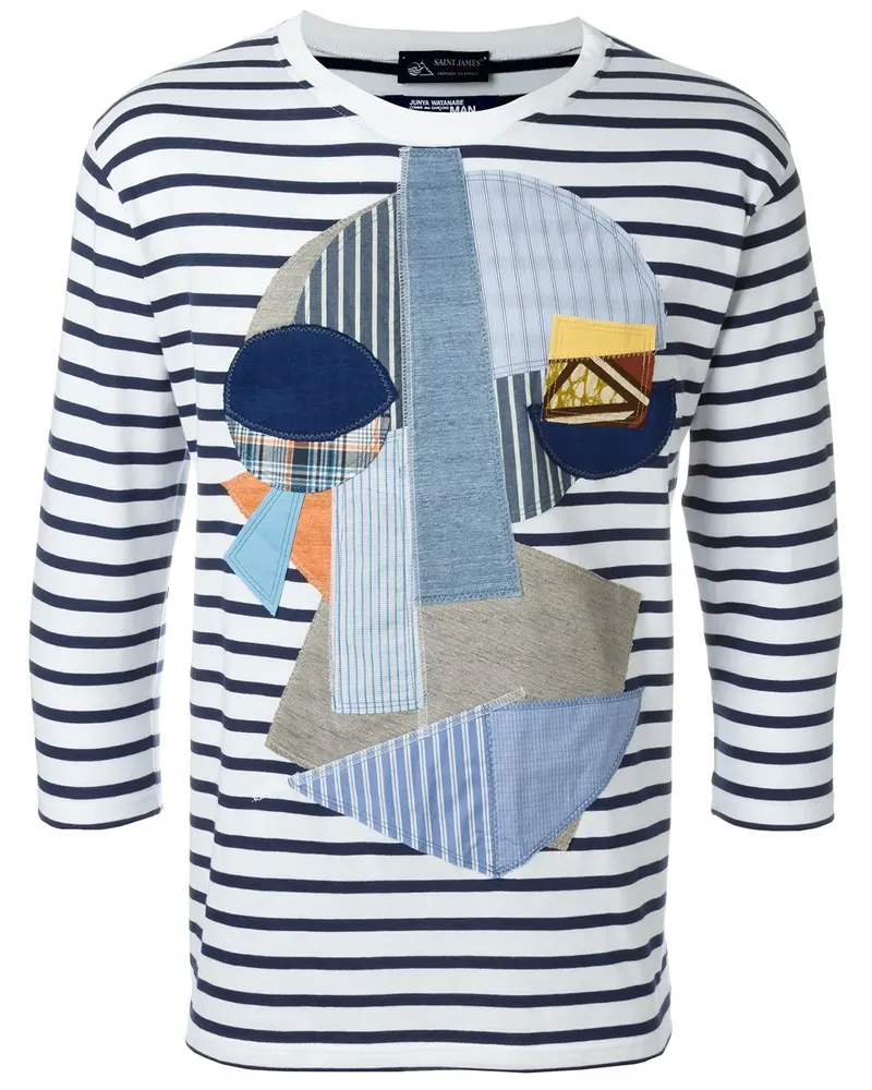 Junya Watanabe Junya Watanabe Comme Des Garçons Man x Saint James Oberteil mit Streifen - Blau Blau
