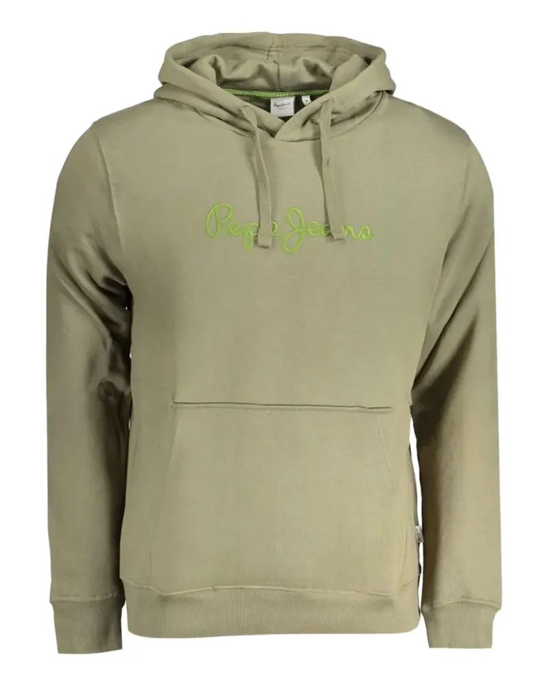 Pepe Jeans logo-embroidered cotton hoodie - Grün Grün