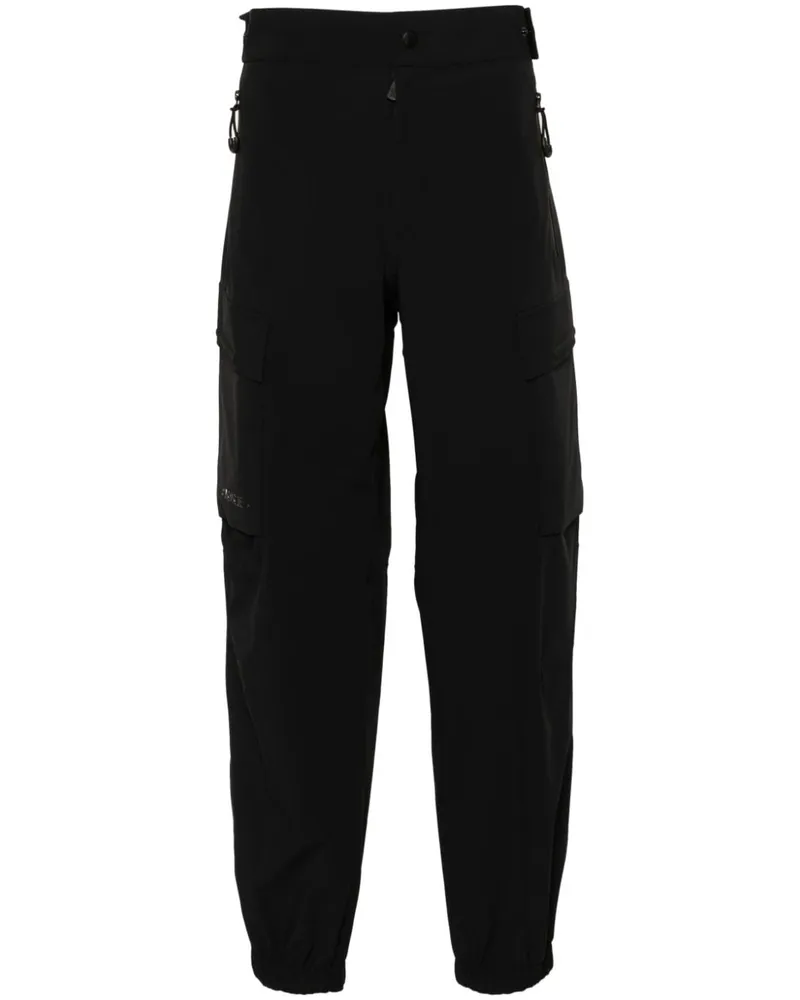 Moncler Tapered-Hose mit Logo - Schwarz Schwarz