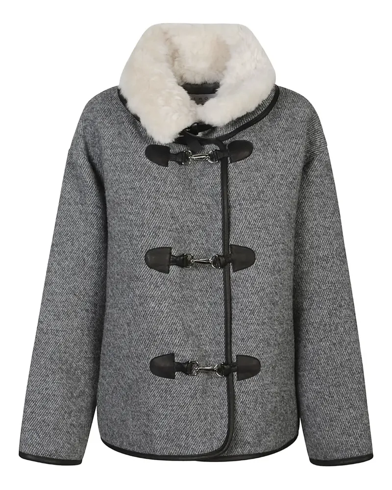 IRO Jacke aus Shearling mit Knebelverschluss - Grau Grau