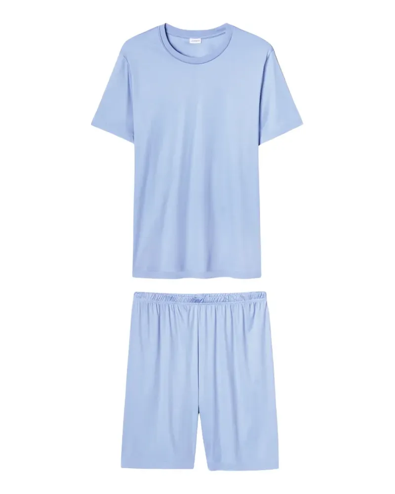 Zimmerli Kurzärmeliger Pyjama - Blau Blau