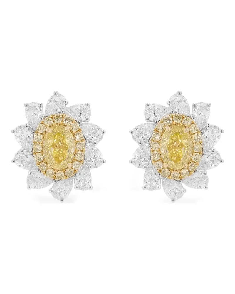 HYT Jewelry 18kt Gelb- und Weißgoldohrringe mit Diamant Weiß