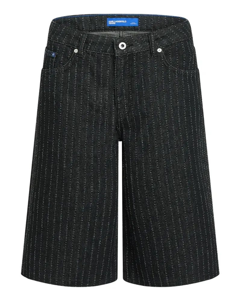 Karl Lagerfeld pinstripe denim shorts - Schwarz Schwarz