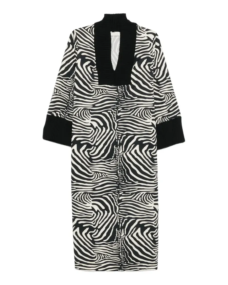 By Malene Birger Moldoa Midikleid mit geripptem Saum - Weiß Weiß