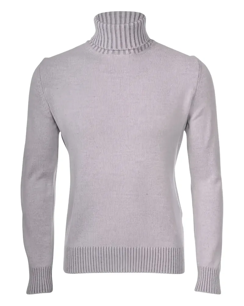 Gran Sasso Gerippter Rollkragenpullover - Grau Grau
