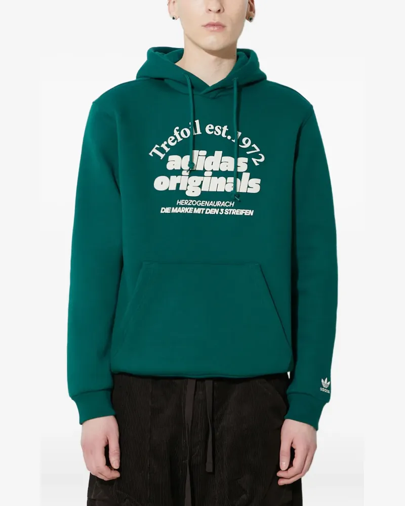 adidas Hoodie mit Logo-Print - Grün Grün