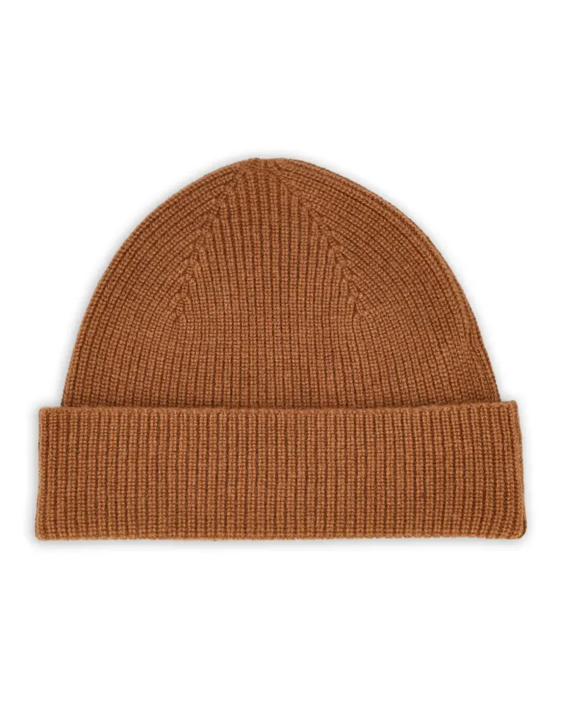 Ermenegildo Zegna Gerippte Kaschmirbeanie - Braun Braun