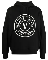 Versace Jeans Hoodie mit Logo-Print Schwarz