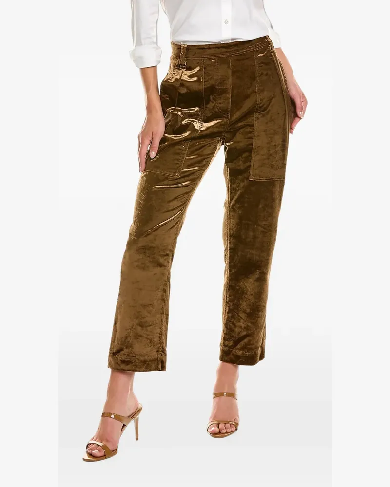 Brunello Cucinelli velvet high-waisted trousers - Braun Braun