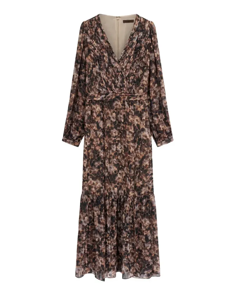 Guess Langes Kleid mit Blumenmuster - Braun Braun