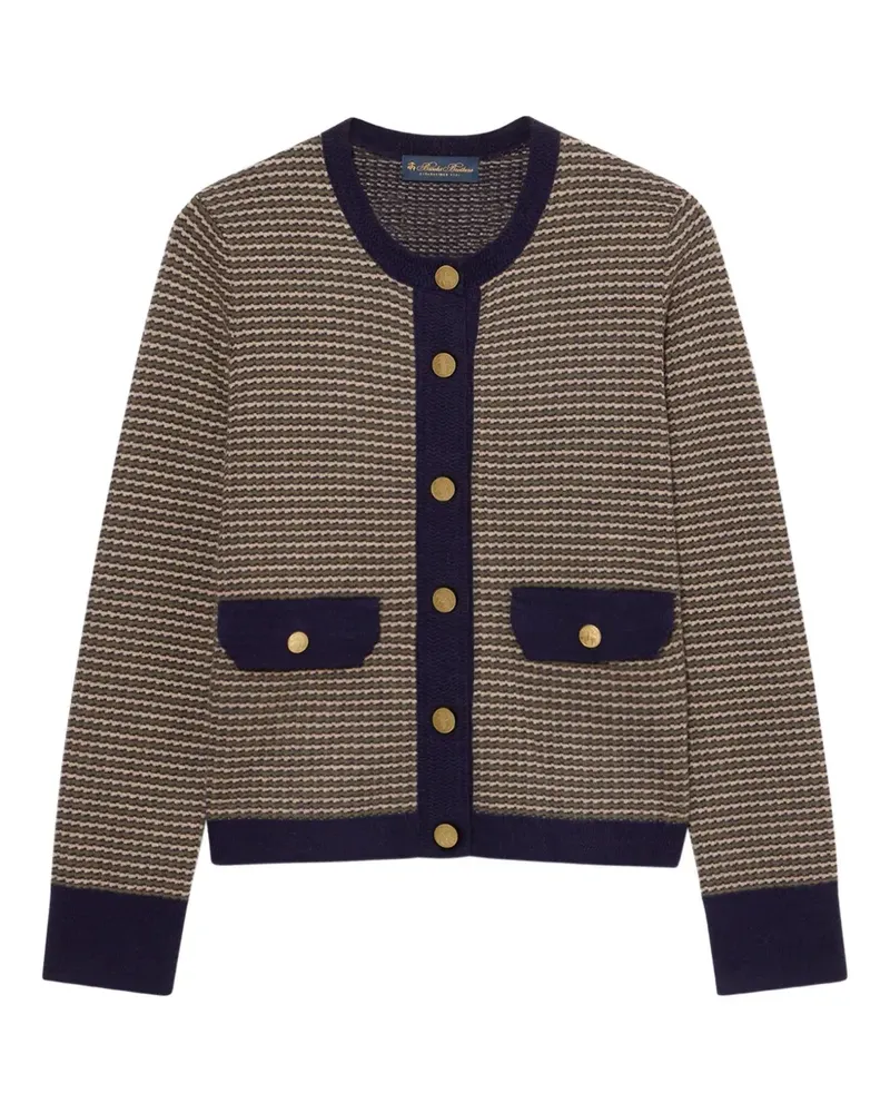 Brooks Brothers Jacquard-Cardigan mit Taschen - Blau Blau