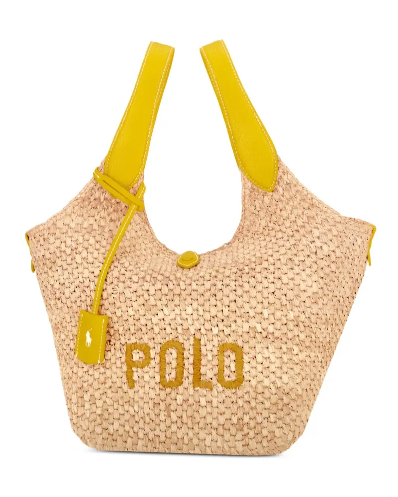 Ralph Lauren Polo Play logo-embroidered woven tote bag - Nude Nude