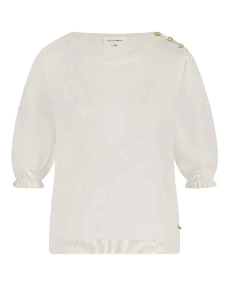 Fabienne Chapot T-Shirt mit Henley-Kragen - Weiß Weiß