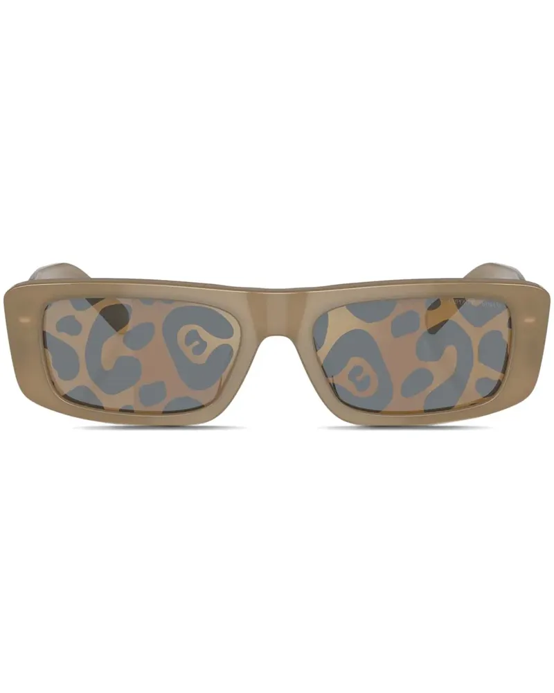 Emporio Armani Sonnenbrille mit eckigem Gestell - Braun Braun