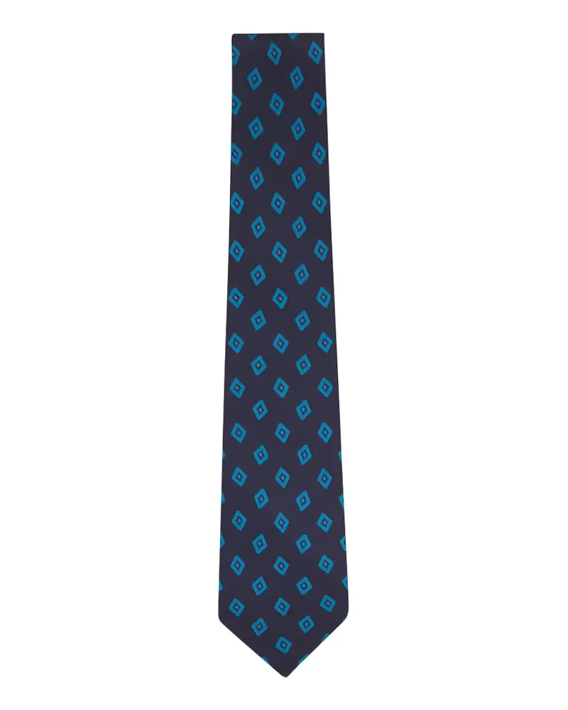 Kiton Krawatte mit Rautenmuster - Blau Blau