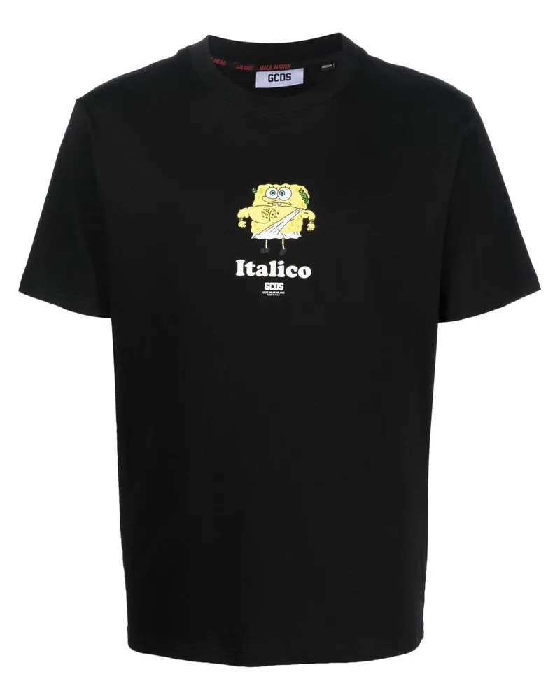 GCDS T-Shirt mit grafischem Print - Schwarz Schwarz