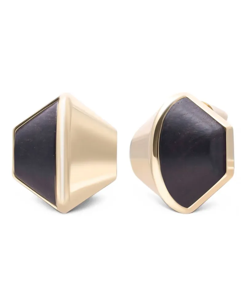 Eddie Borgo Ohrstecker mit Waben-Intarsie - Gold Gold