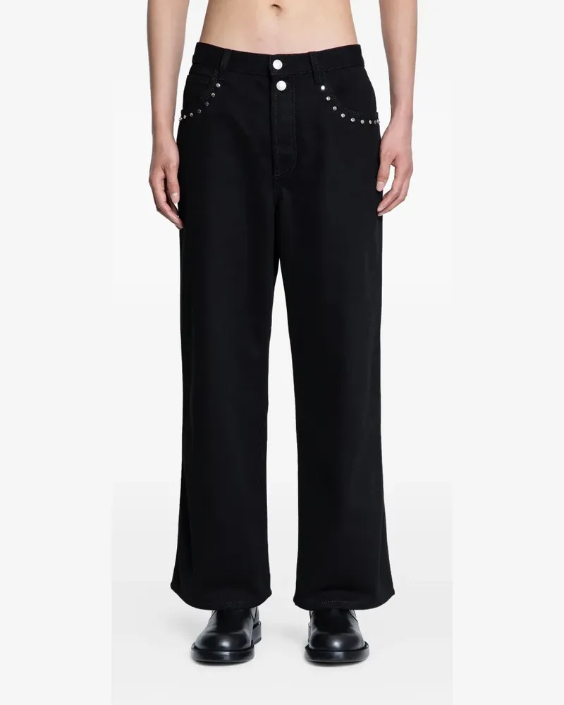 Alexander McQueen Stud Five-Pocket-Jeans - Schwarz Schwarz