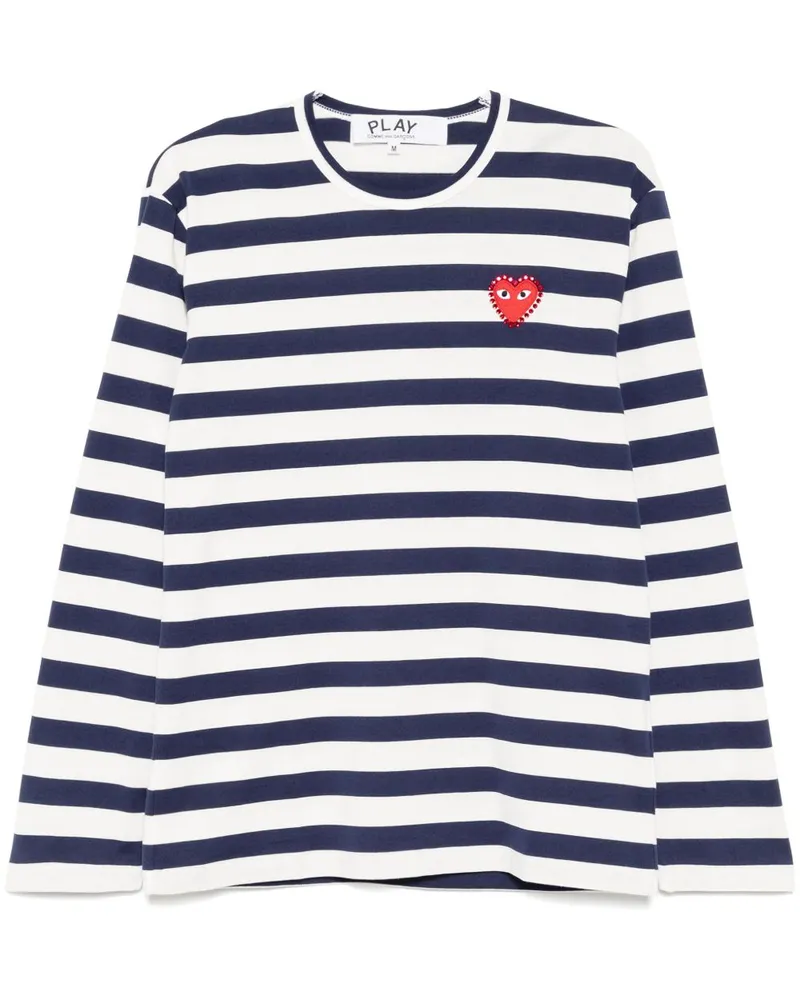 Comme des Garçons Gestreiftes T-Shirt - Weiß Weiß