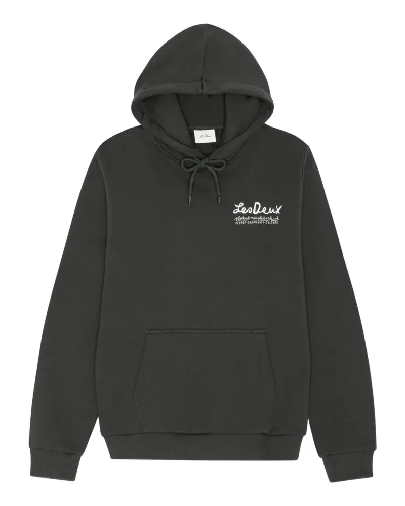 LES DEUX Rural Hoodie mit grafischem Print - Grün Grün
