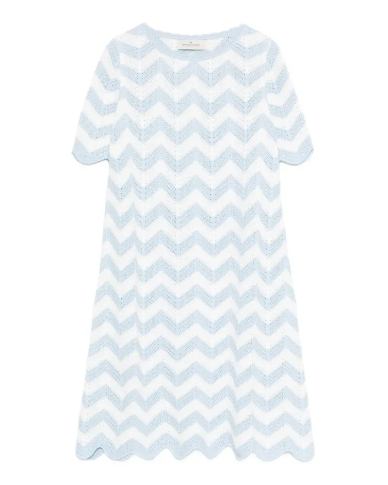 Bruno Manetti zigzag scalloped mini dress - Blau Blau