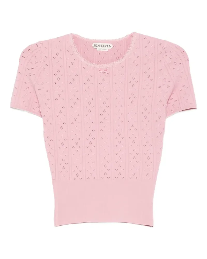 J.W.Anderson T-Shirt mit Pointelle-Schleife - Rosa Rosa