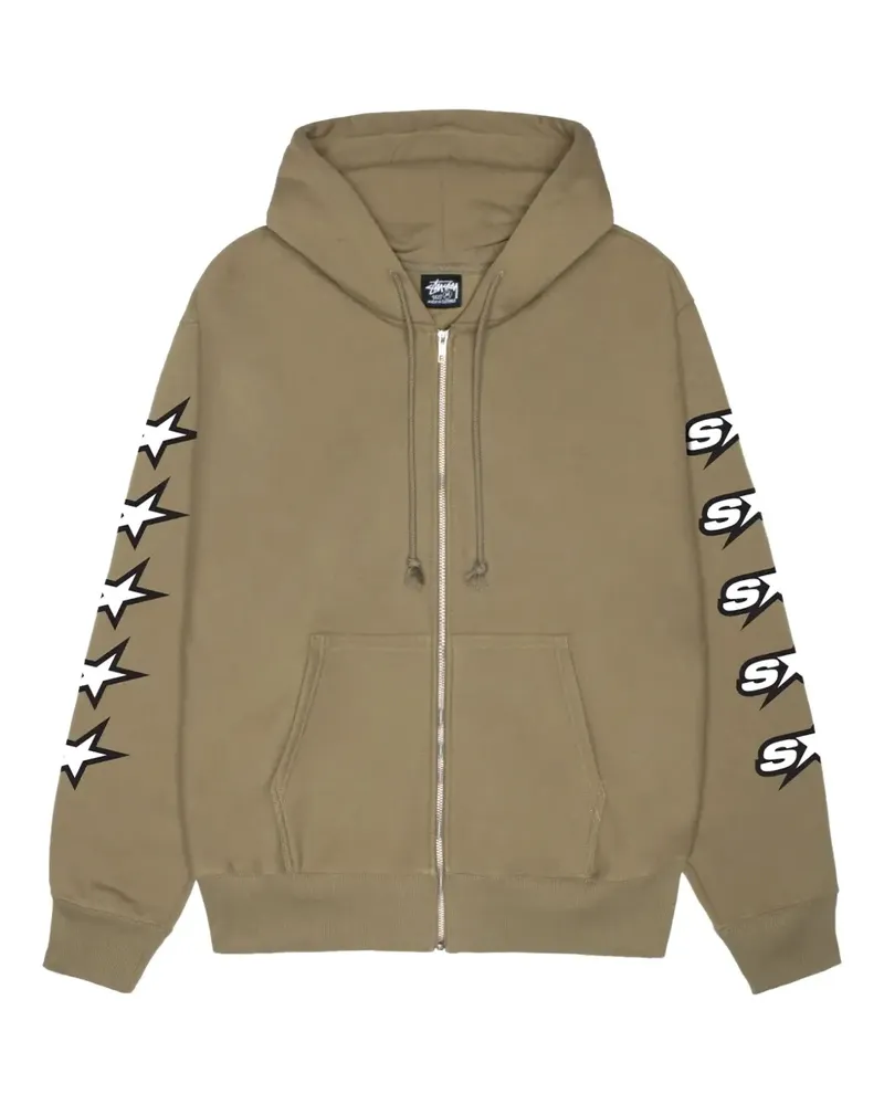 Stüssy Kapuzenjacke mit Sterne-Print - Nude Nude