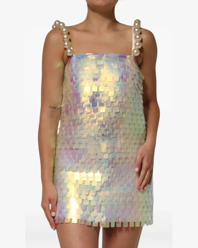 Dolce & Gabbana Minikleid mit holografischem Effekt - Weiß Weiß