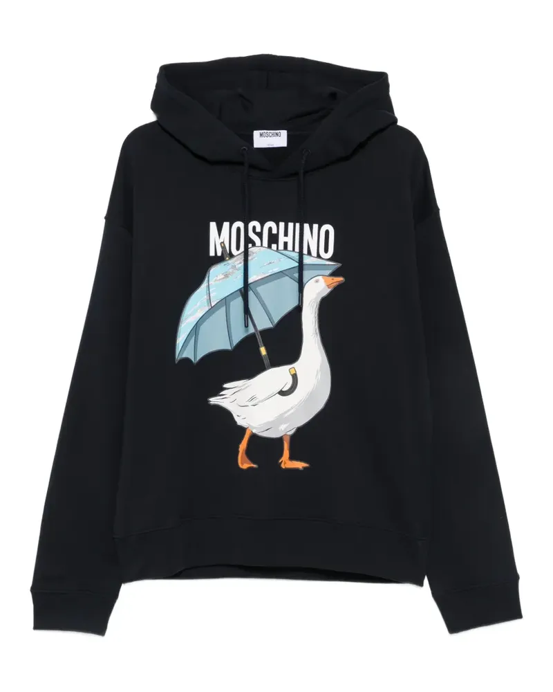 Moschino logo-print hoodie - Blau Blau