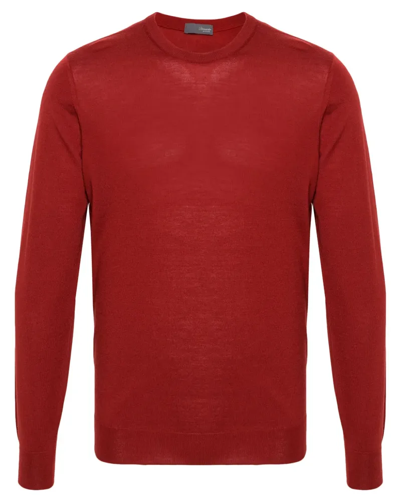 Drumohr  Merinopullover mit rundem Ausschnitt - Rot Rot