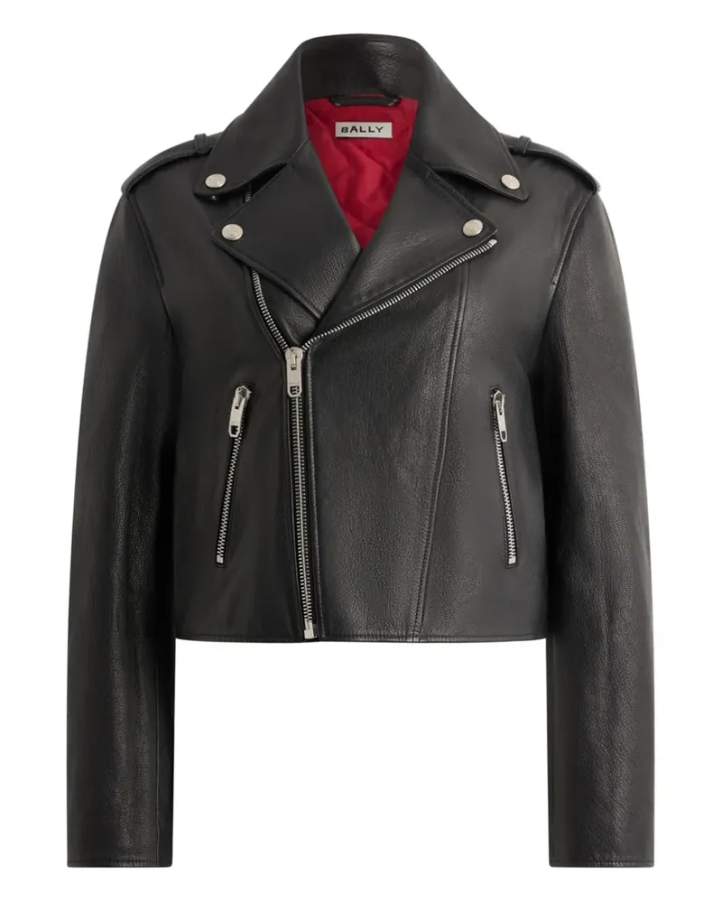 Bally Bikerjacke mit Reißverschluss - Schwarz Schwarz