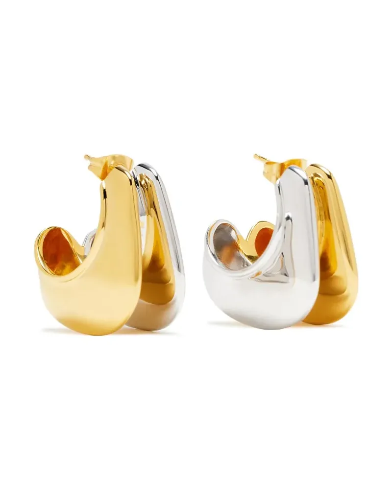 Missoma Mittelgroße Hera Dome Double Ridge Creolen - Gold Gold