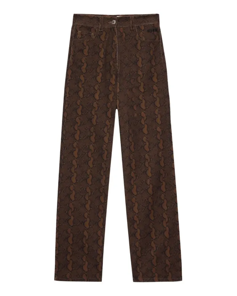 MSGM Wide-Leg-Jeans mit Print - Braun Braun