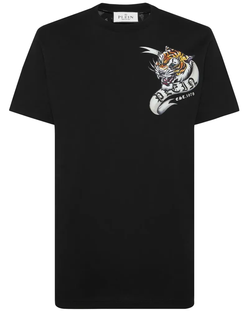 Philipp Plein T-Shirt mit Tattoo - Schwarz Schwarz