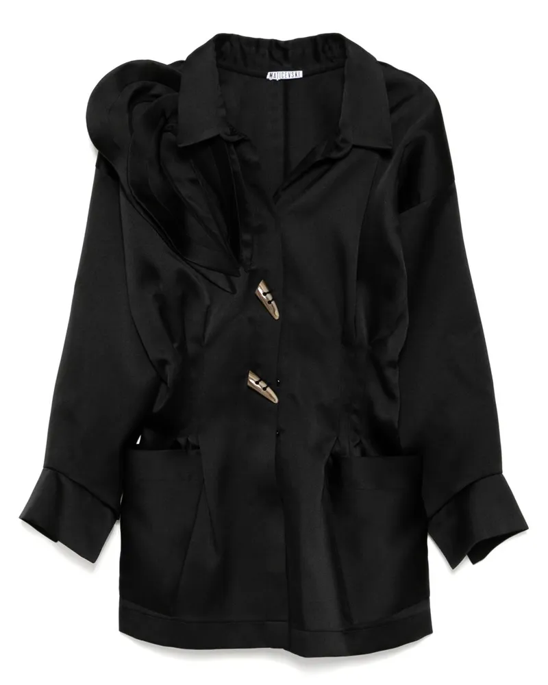 Maticevski Lotus Hemdkleid - Schwarz Schwarz