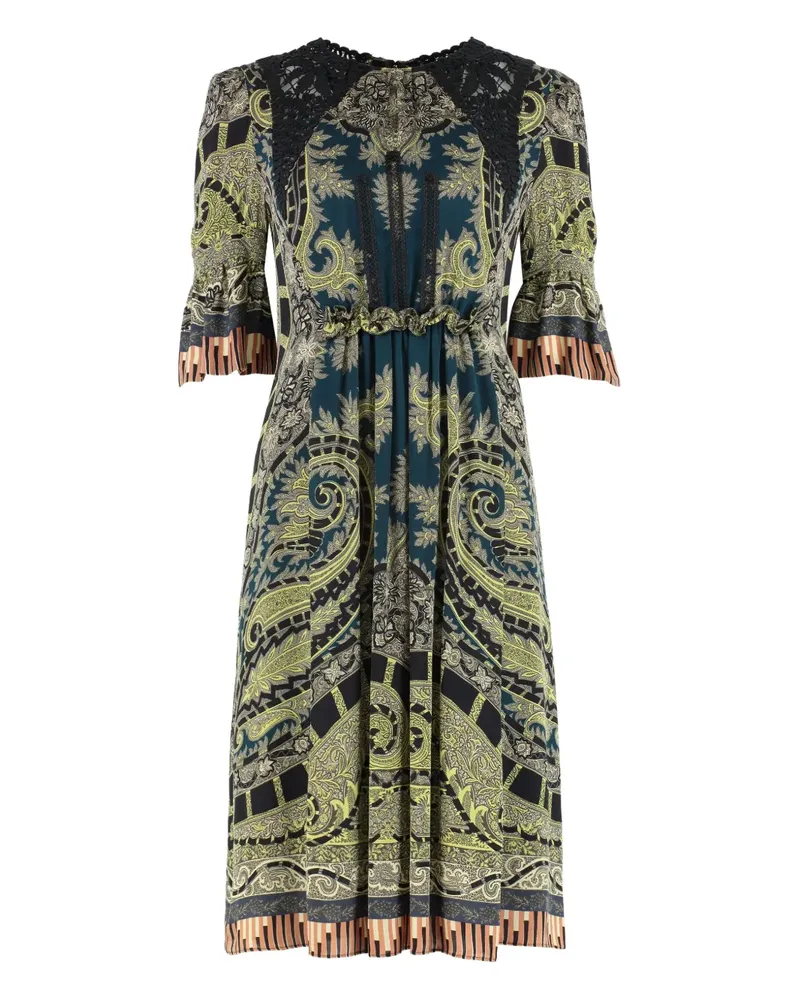 Etro Seidenkleid mit Paisley-Print - Grün Grün