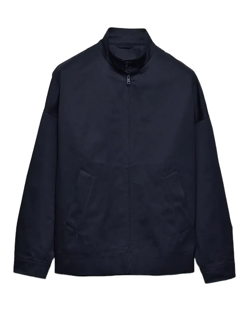 Prada Stehkragen-Jacke mit Triangel-Logo - Blau Blau