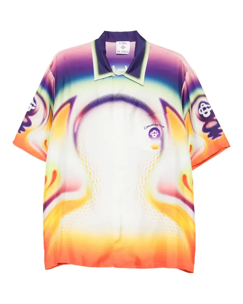 Casablanca Paris Sporchid SS Hemd mit Print - Weiß Weiß