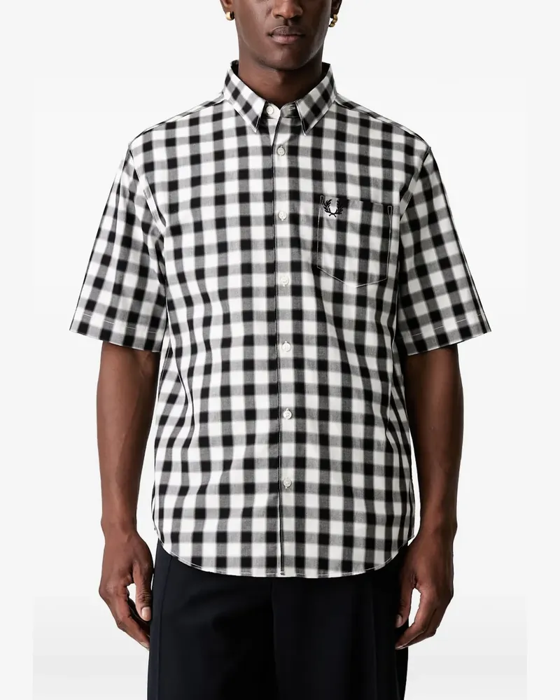 Fred Perry gingham-check short-sleeve shirt - Schwarz Schwarz